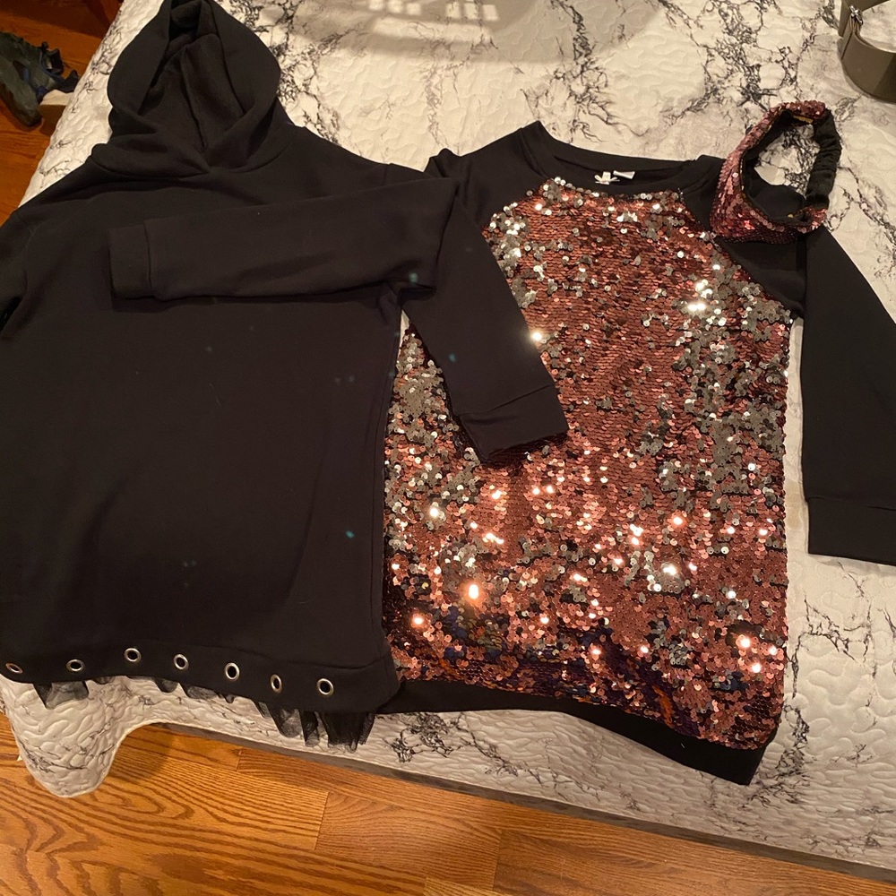 Girls sweatshirt long tunic dress